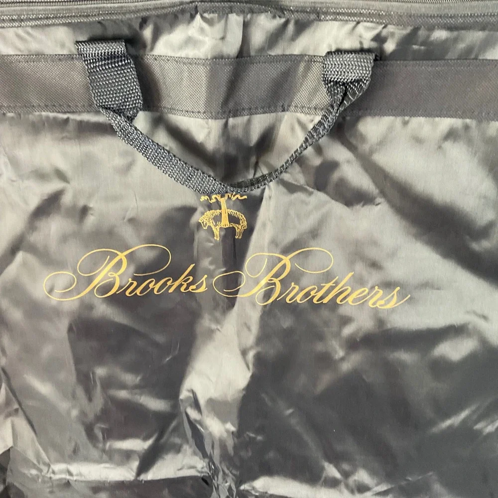 Brooks Brothers Set of 2 Black Garment Bags Suit Travel Covers Gold Logo 42x23.5